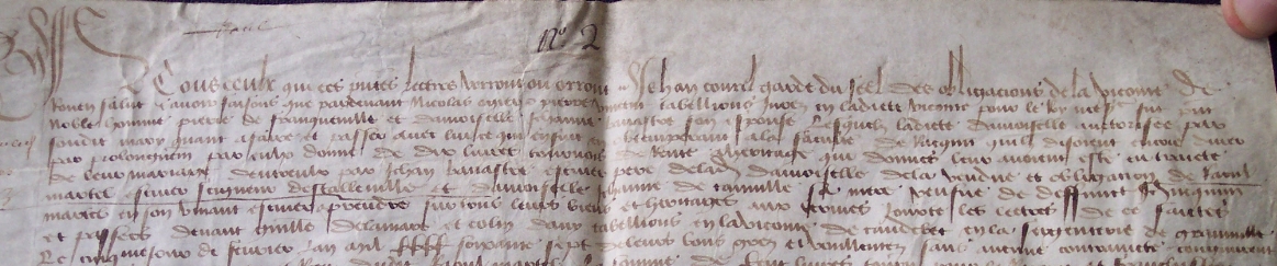 Acte notarié de 1476