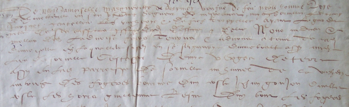 Acte notarié de 1589